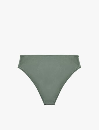 Metal Aksesuarlı Yüksek Bel Bikini Altı