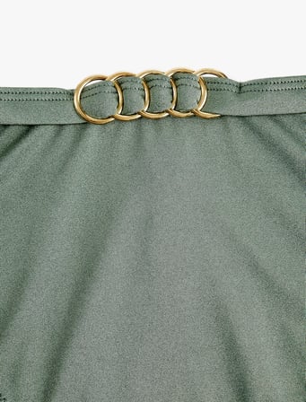 Metal Aksesuarlı Yüksek Bel Bikini Altı