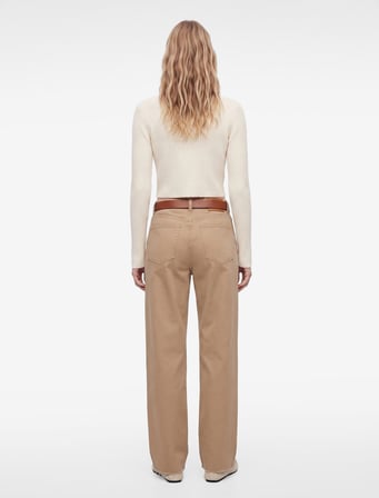 Bisiklet Yaka Uzun Kollu Slim Fit Basic Crop Triko Kazak