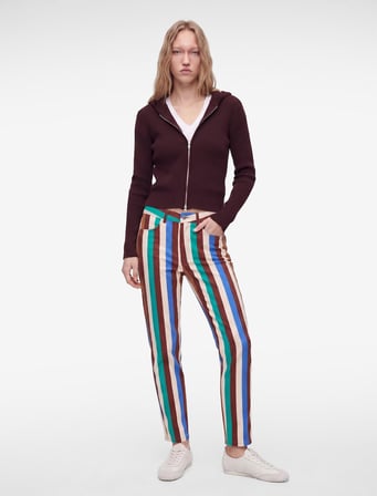 Viskon Slim Fit Uzun Kollu Fermuarlı Kapüşonlu Triko Kazak