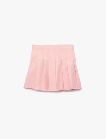 Pamuklu Kalın Pileli Basic Mini Etek