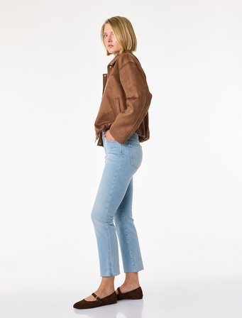 Normal Bel Dar Kesim Düğmeli Pamuklu İspanyol Paça Denim Pantolon - Flare Jeans