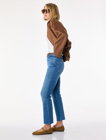 Normal Bel Dar Kesim Düğmeli Pamuklu İspanyol Paça Denim Pantolon - Flare Jeans
