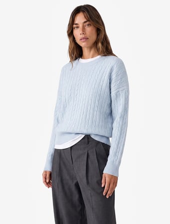 Saç Örgüsü Dokulu Bisiklet Yaka Uzun Kollu Triko Kazak