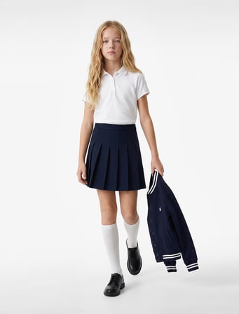 Pamuklu Kısa Kollu Basic Polo Yaka Okul Tişörtü