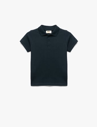 Pamuklu Kısa Kollu Basic Polo Yaka Okul Tişörtü