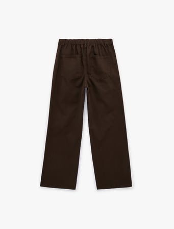 Cepli Beli Bağcıklı Pamuklu Bol Paça Pantolon - Loose Straight Fit Jean