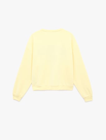 Uzun Kollu Bisiklet Yaka Nakışlı Oversize Sweatshirt