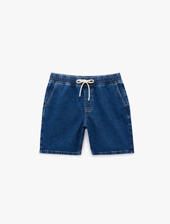 Rahat Kalıp Cepli Pamuklu Bermuda Beli Bağcıklı Baggy Jean Şort