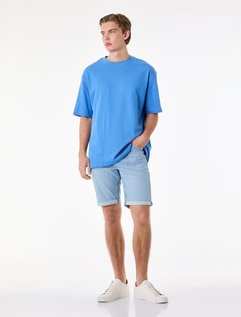 Normal Bel Pamuklu Bermuda Slim Fit Jean Şort