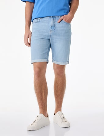 Normal Bel Pamuklu Bermuda Slim Fit Jean Şort