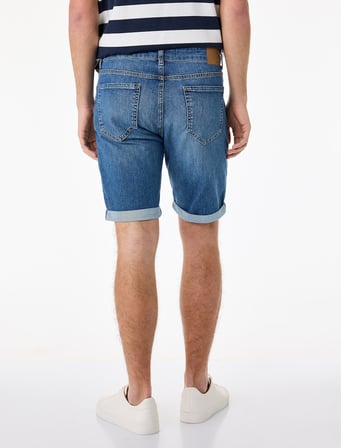 Normal Bel Pamuklu Bermuda Slim Fit Jean Şort