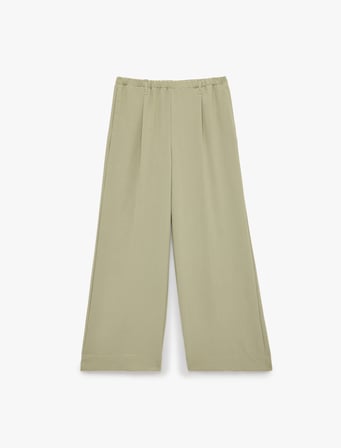Aerobin Kumaş Loose Fit Cepli Geniş Paça Pantolon