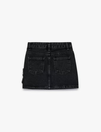 Pamuklu Kelebek Detaylı Denim Etek