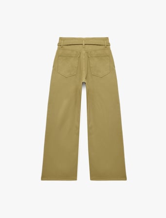Pamuklu Yüksek Bel Kemerli Geniş Paça Pantolon - Wide Leg Jeans