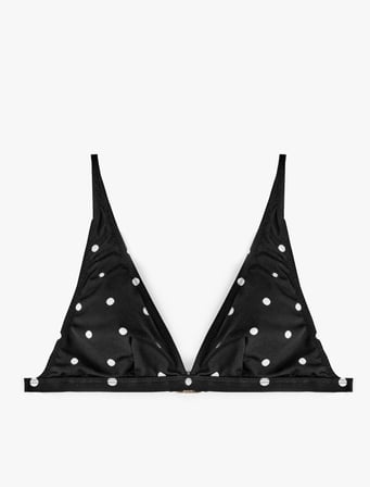 Puantiye Desenli Bralet Bikini Üst