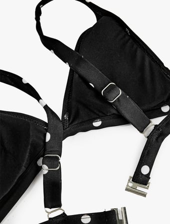 Puantiye Desenli Bralet Bikini Üst