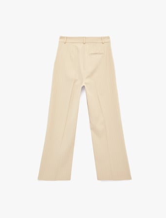Cepli Pileli Geniş Paça Kumaş Baggy Pantolon