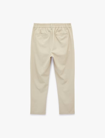 Regular Fit Beli Lastikli Düğmeli Cepli Duble Paça Pantolon