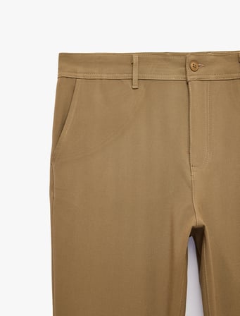 Viskon Karışımlı Cepli Slim Fit Kumaş Pantolon
