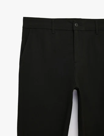 Viskon Karışımlı Cepli Slim Fit Kumaş Pantolon
