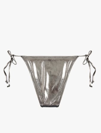 Yanları Bağlamalı İpli Parlak Bikini Altı