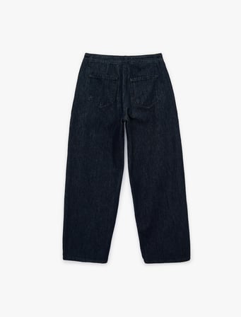 Rahat Kalıp Pamuklu Pileli Geniş Paça Denim Pantolon -  Wide Leg Jeans