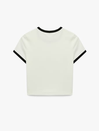 Slim Fit Kısa Kollu Bisiklet Yaka Leopar Baskılı Pamuklu Tişört