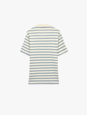 Regular Fit Kısa Kollu Polo Yaka Çizgili Tişört