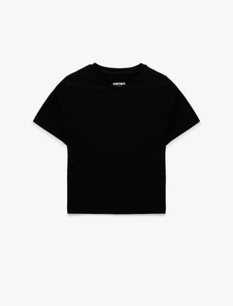 Pamuklu Slim Fit Kısa Kollu Bisiklet Yaka Spor Tişört