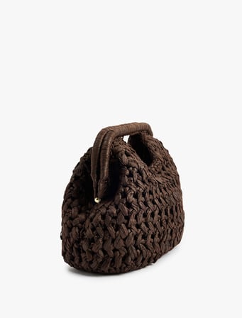 Zincir Askılı Hasır Clutch Çanta
