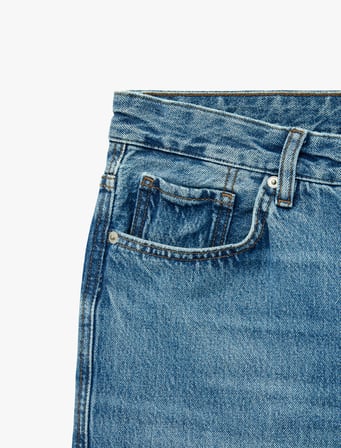 Pamuklu Cepli Straight Fit Bermuda Jean Şort 