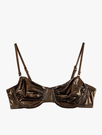 Kalp Yaka Balenli Parlak Bikini Üst