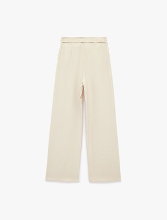 Modal Kumaş Beli Bağcıklı Geniş Paça Palazzo Pantolon
