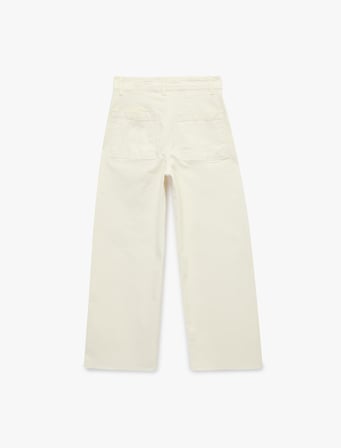 Normal Bel Rahat Kalıp Kesik Paça Jean Pantolon - Culoette Jean