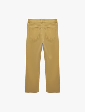 Pamuklu Cepli Düğmeli İspanyol Paça Crop Jean Pantolon -  Kick Flare Jeans
