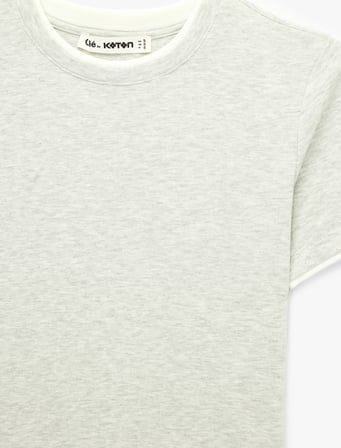 Slim Fit Kısa Kollu Bisiklet Yaka Modal Tişört