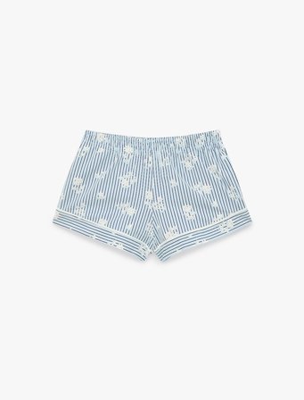 Pamuklu Beli Lastikli Rahat Kesim Çizgili Şort Pijama