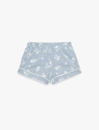 Pamuklu Beli Lastikli Rahat Kesim Çizgili Şort Pijama