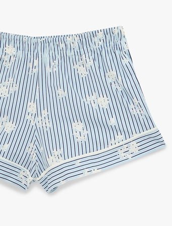 Pamuklu Beli Lastikli Rahat Kesim Çizgili Şort Pijama