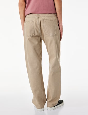 Normal Bel Pamuklu Vintage Straight Fit Jean Pantolon