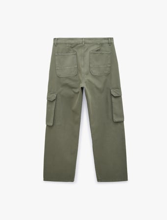 Pamuklu Cepli Straight Fit Kargo Jean Pantolon