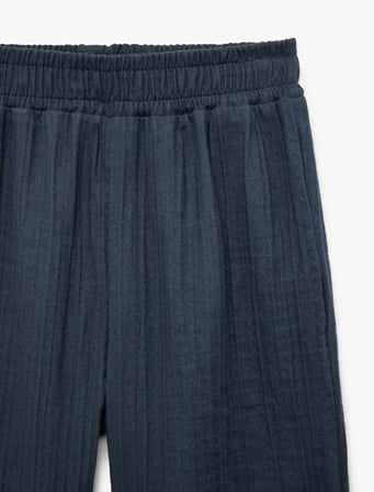 Pamuklu Beli Lastikli Cepli Müslin Pantolon