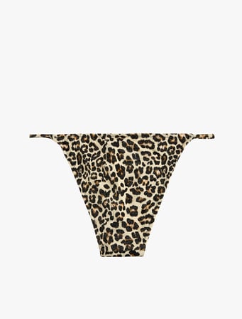 Metalik İplik Detaylı Parıltılı Leopar Desenli Bikini Altı