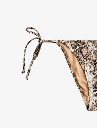 Yanları Bağlamalı İpli Yılan Derisi Baskılı Bikini Altı