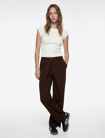 Slim Fit Kısa Kollu Kayık Yaka Kaşkorse Pamuklu Tişört