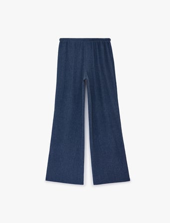 Beli Bağcıklı Bürümcük Geniş Paça Pantolon