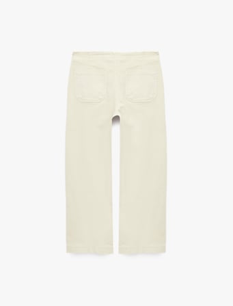 Yüksek Bel Pamuklu Cep Detaylı Geniş Kısa Paça Pantolon - Culotte Jeans