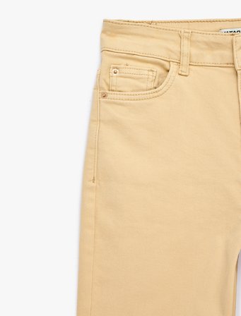 Yüksek Bel İspanyol Paça Düğmeli Jean Pantolon - Flare Jeans
