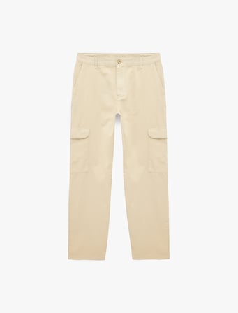Regular Fit Pamuklu Gabardin Yazlık Kargo Pantolon